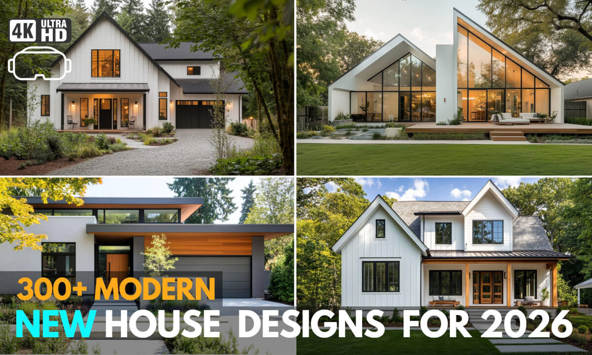 300+ New House Designs for 2025 in 4K VR | From Modern Small Houses to Luxurious Villas