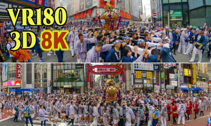 Tokyo Shinjuku Kumano Shrine's portable shrine parade through Shinjuku's downtown area in JAPAN VR Video Tokyo Shinjuku Kumano Shrine's portable shrine parade through Shinjuku's downtown area in JAPAN VR