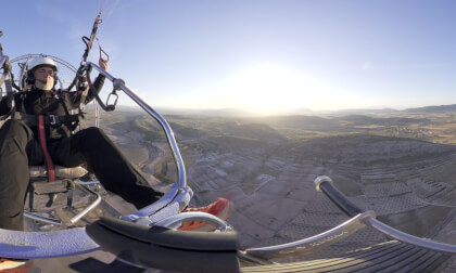 Solo Paramotor Flight Over the Carche Valley Solo Paramotor Flight Over the Carche Valley