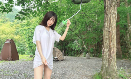 Soaking wet shower in the forest, Feels like 40 degrees Celsius Soaking wet shower in the forest, Feels like 40 degrees Celsius