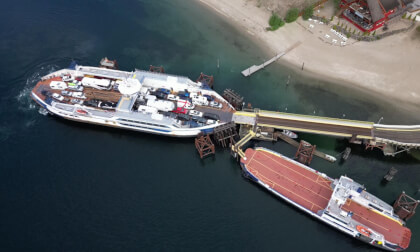 MV Osprey 2000 arriving at Balfour, British Columbia, unloading, loading and departing (4k, Flat) MV Osprey 2000 arriving at Balfour, British Columbia, unloading, loading and departing (4k, Flat)