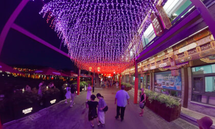 Lotus lake marina in the evening, Beijing, China VR Video Lotus lake marina in the evening, Beijing, China VR