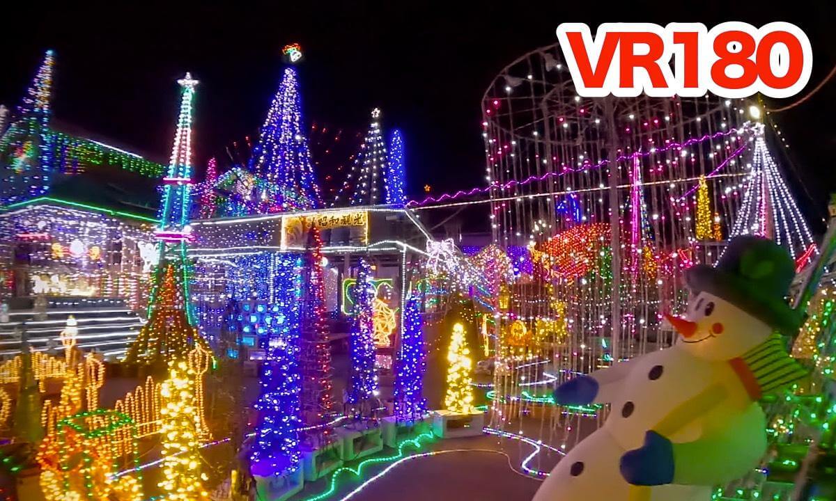 VR180 - 100,000 Lights at a Bus Company in Japan – Stunning Light Tunnel in Full Immersion