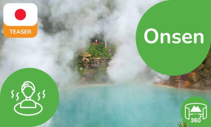 Japanese Onsen | 360 8K3D Teaser | Learn Japanese in VR | DYNAMIC LANGUAGES