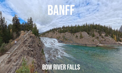Bow River Falls in Banff, Alberta (8k, 360) Bow River Falls in Banff, Alberta (8k, 360)