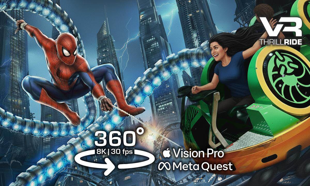 SPIDER-MAN: DOC OCK’S REVENGE (8K 360°)💥 VR Roller Coaster POV IMG Worlds of Adventure - Meta Quest Apple Vision Pro