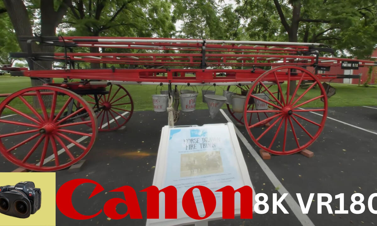 Horse Drawn Ladder Fire Truck at Wood County Museum 2023 Canon 8K60 VR180