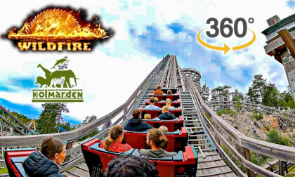 VR360 Wildfire Roller Coaster On Ride POV Kolmården Wildlife Park Sweden 2023 08 12 VR360 Wildfire Roller Coaster On Ride POV Kolmården Wildlife Park Sweden 2023 08 12