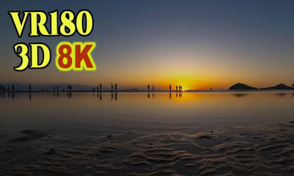 Chichibu-ga-Hama-beach , a shallow beach with a spectacular view of the reflection in Kagawa , JAPAN Chichibu-ga-Hama-beach , a shallow beach with a spectacular view of the reflection in Kagawa , JAPAN