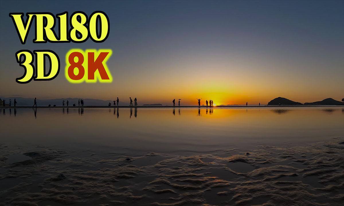 Chichibu-ga-Hama-beach , a shallow beach with a spectacular view of the reflection in Kagawa , JAPAN