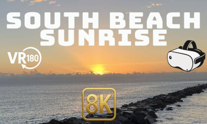 Relaxing Miami Dawn Walk — 180° VR Sunrise w/ Binaural Audio Relaxing Miami Dawn Walk — 180° VR Sunrise w/ Binaural Audio