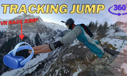 Tracking Jump From a 2100-Foot Cliff — Full 360° POV in Switzerland Tracking Jump From a 2100-Foot Cliff — Full 360° POV in Switzerland