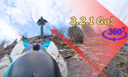 360° VR Two Way BASE Jump From a 2100ft Cliff  Switzerland