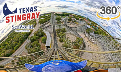 VR360 Texas Stingray Roller Coaster On Ride Front Row POV SeaWorld San Antonio 2025 10 24 VR Video VR360 Texas Stingray Roller Coaster On Ride Front Row POV SeaWorld San Antonio 2025 10 24 VR