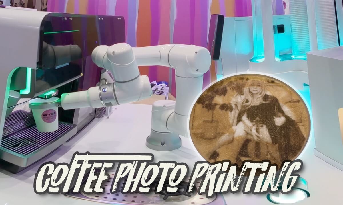 Fully automatic coffee machine robot with latte art photo printing function
