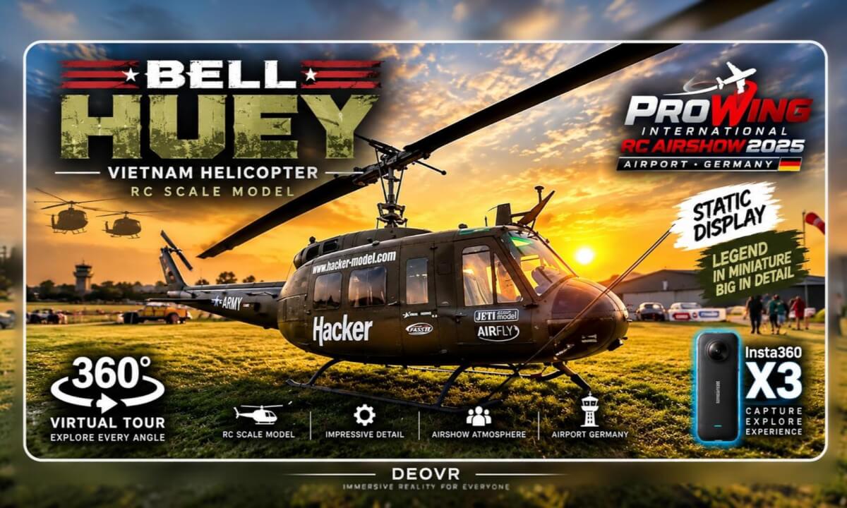 Bell Huey Vietnam Helicopter | ProWing International RC Airshow 2025 | 360° VR | Insta360 X3
