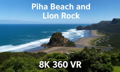 Piha Beach & Lion Rock in 360° | New Zealand's Wild West Coast VR Experience [8K]
