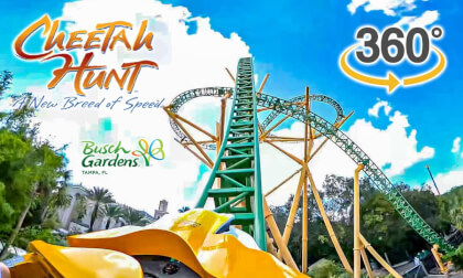VR 360 Cheetah Hunt Roller Coaster On Ride Front Seat POV Busch Gardens Tampa 2024 09 30 VR Video VR 360 Cheetah Hunt Roller Coaster On Ride Front Seat POV Busch Gardens Tampa 2024 09 30 VR