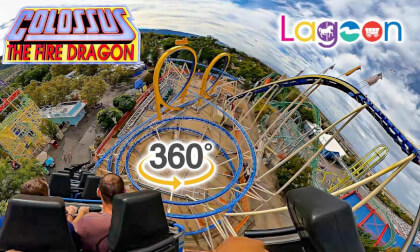 VR 360 Colossus the Fire Dragon Roller Coaster On Ride Back Seat POV with Queue Lagoon 2023 09 30 VR Video VR 360 Colossus the Fire Dragon Roller Coaster On Ride Back Seat POV with Queue Lagoon 2023 09 30 VR