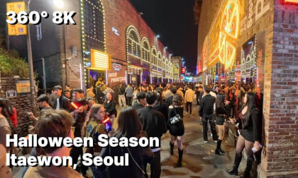 Itaewon Halloween Saturday Night in Seoul｜Uncut Walking Tour — Real Street Sounds (ASMR)