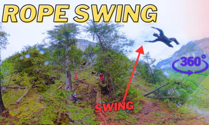 You Won't Believe this Rope Swing Jump! (Watch with VR headset)