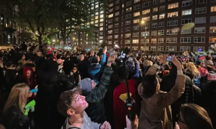 Semi immersive from action camera.  This is shot from the west village halloween parade.