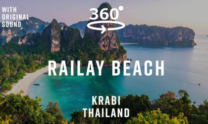 Railay Beach – Krabi, Thailand 🇹🇭 | 360° Walking Tour | Original Sound