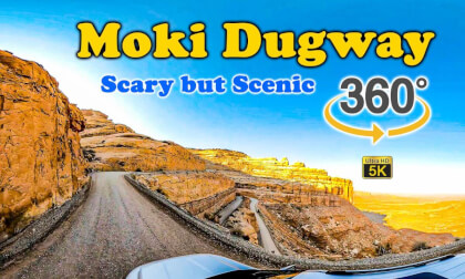 VR 360 5K Moki Dugway Complete Drive Up Utah State Route 261 Sceneic Switchbacks Near Mexican