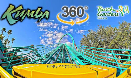 VR360 Kumba Roller Coaster On Ride Front Seat POV Busch Gardens Tampa 2025 10 16