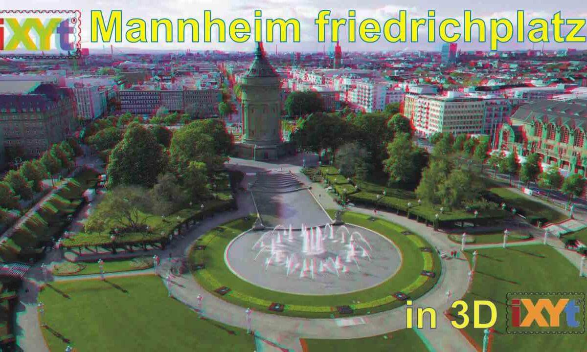 Mannheim Friedrichplatz , Baden-Württemberg, Germany in 3D SBS LR relax video for VR
