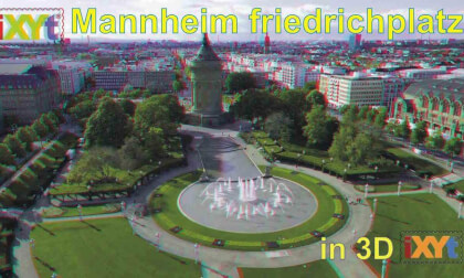 Mannheim Friedrichplatz , Baden-Württemberg, Germany in 3D SBS LR relax video for VR