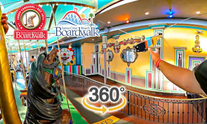 VR 360 Looff Carousel On Ride POV Santa Cruz Beach Board Walk 2024 06 21
