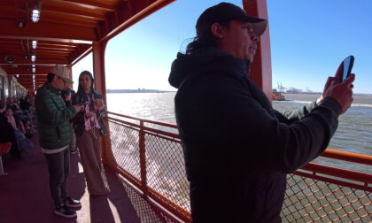 Ferry view, facing the statue of liberty