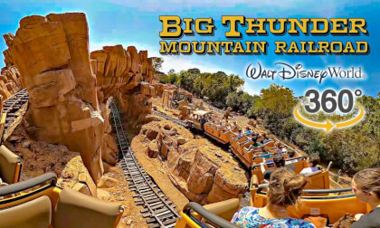 VR 360 Big Thunder Mountain Railroad Roller Coaster On Ride POV Walt Disney World 2024 03 10