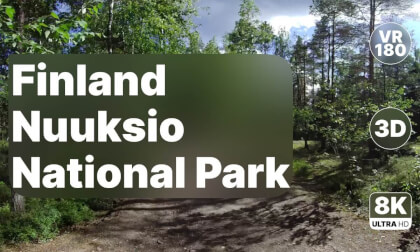 Finland Nuuksio National Park - Scenic Bike Tour Through Forest 8K 180 3D