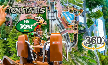 VR 360 Toutatis Roller Coaster On Ride POV Parc Asterix 2023 08 17