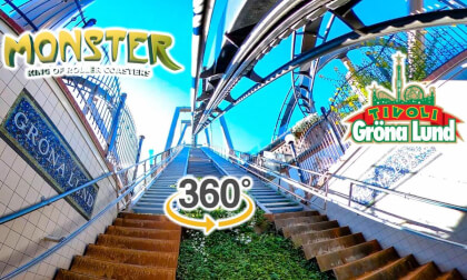 VR 360 Monster Roller Coaster On Ride POV Gröna Lund Sweden