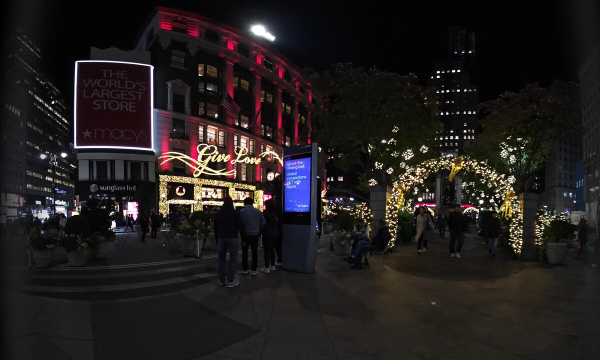 Courtyard view by Macy's seeing the new lights