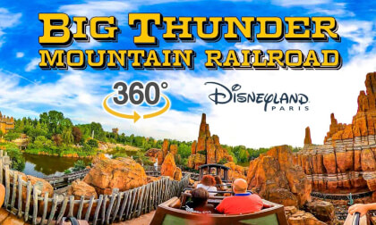 VR 360 Big Thunder Mountain Railroad Roller Coaster On Ride POV Disneyland Paris 2023 08 18