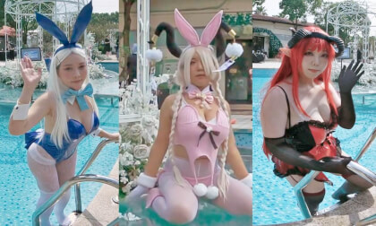 (3D VR180) Summer Cool Pool Cosplay Event
