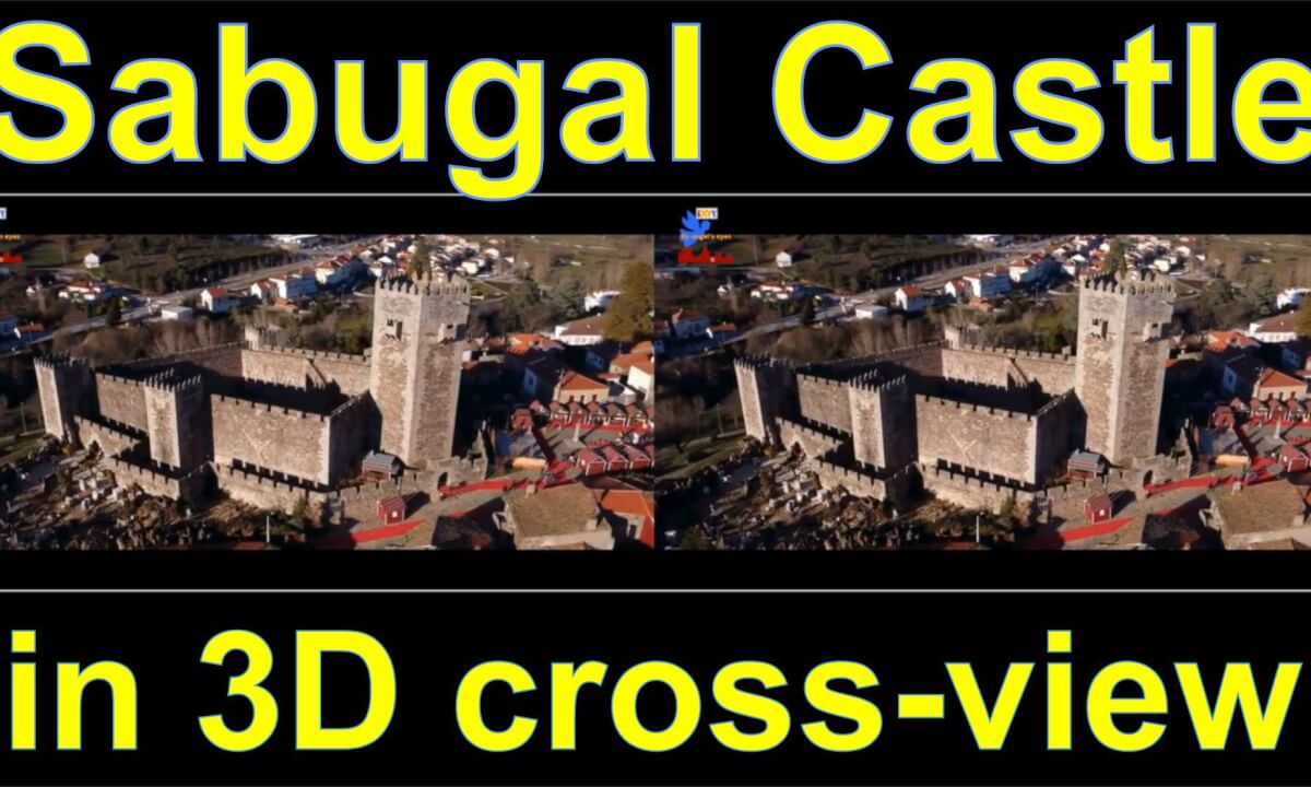 Sabugal Castle, Portugal in 3D side-by-side cross-view "by angel's eyes - iXYt"