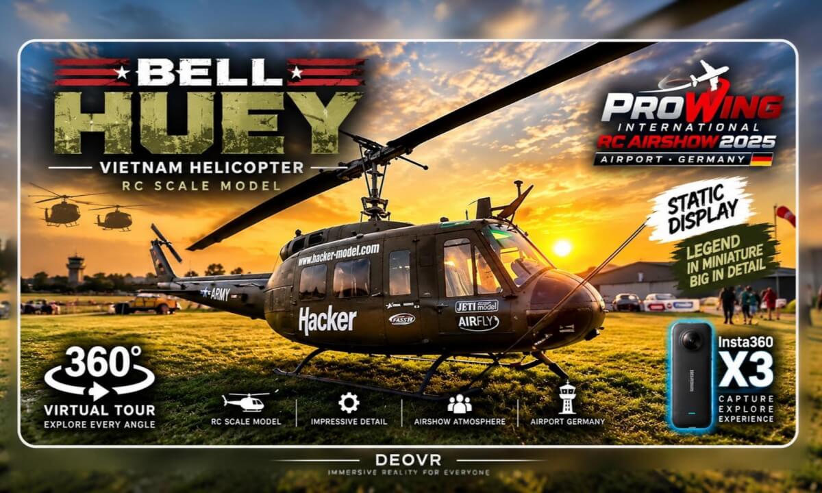 Bell Huey Vietnam Helicopter | ProWing International RC Airshow 2025 | 360° VR | Insta360 X3