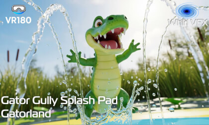 VR180 8K 3D | Hidden Oasis at Gatorland | Gator Gully Splash Pad