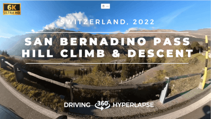 Hill-climb over San Bernadino Pass, Switzerland [World-record speed :E ] and descent on south side.