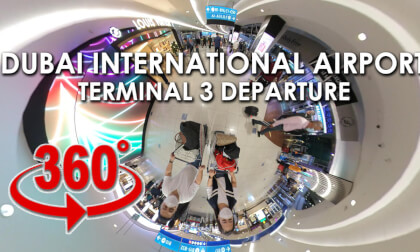 Walking around Dubai International Airport Terminal 3 Departure Area