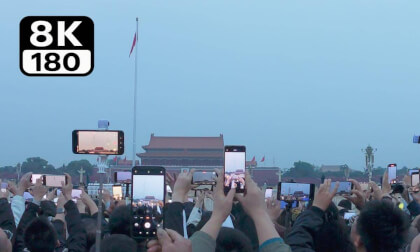 An immersive experience of the beijing national flag-raising ceremony at Tiananmen Square