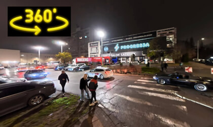 8K VR 360°: Wola Night Walk near Progresja Club | DJI OSMO 360