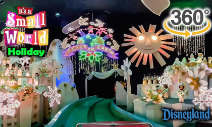 VR 360 It's a Small World Holiday Overlay On Ride POV Disneyland 2025 01 14