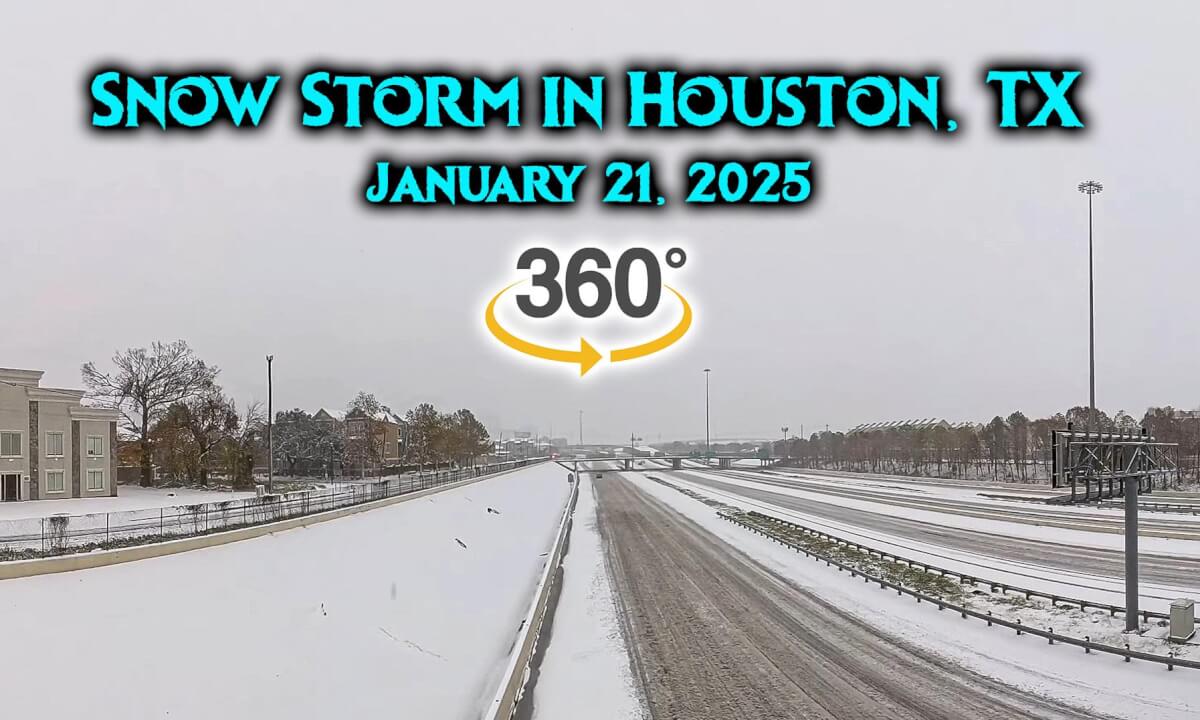 VR 360 8K Houston Snow Storm 2025 01 21