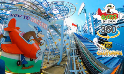 VR 360 5K Goofy's Sky School On Ride POV Disney California Adventure 2022 12 14